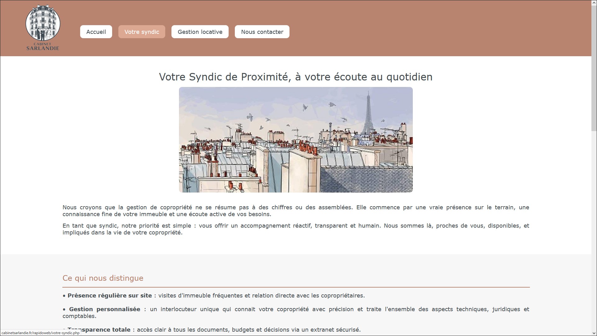 exemple de site web pour un syndic immobilier